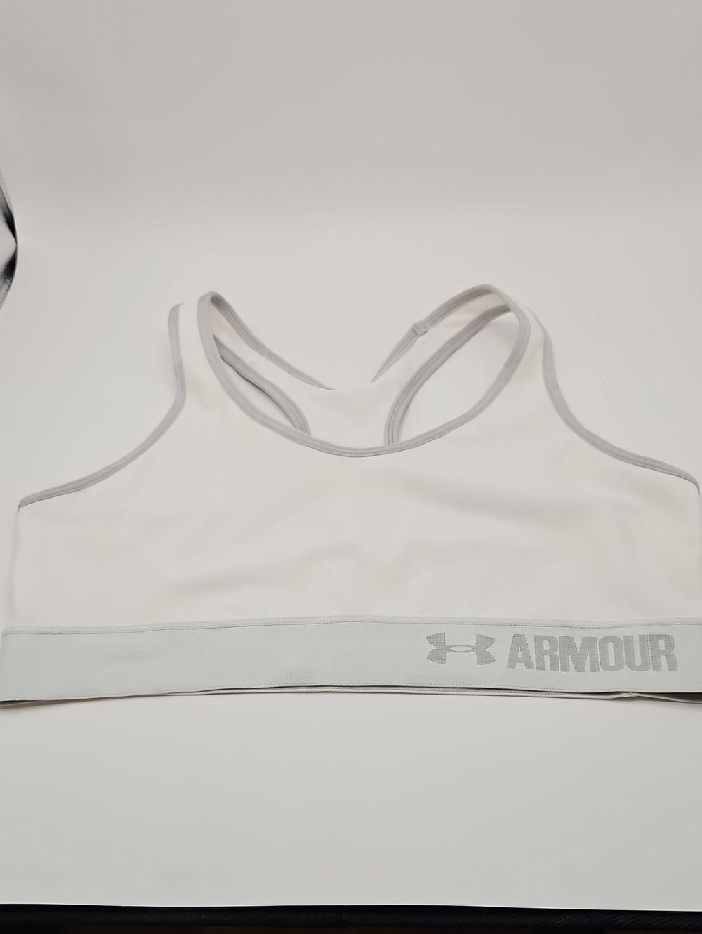 Under Armour White Sports Bra with Light Gray Band 13"